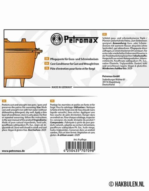Onderhoudswax voor Giet- en Smeedijzer FT-PFLEGE Petromax