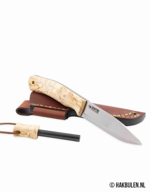 Mes No.10 SFK Curly Birch Berken Sleipnerstaal Met Firesteel Casstrom